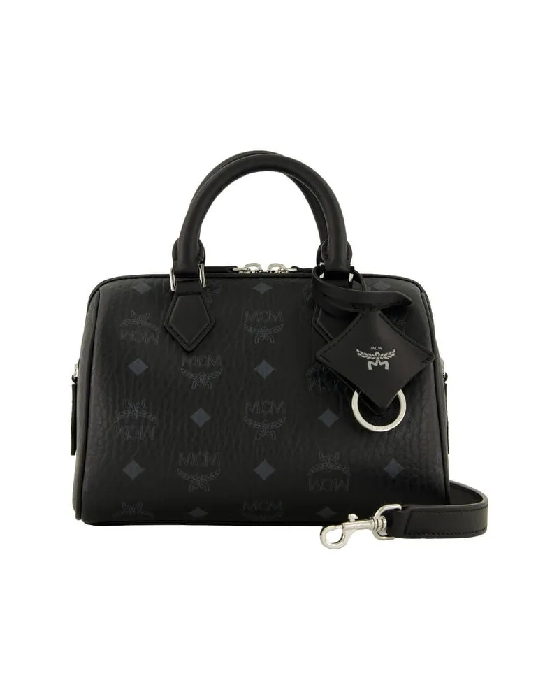 MCM Damen Henkeltasche aus Leder ELLA BOSTON Schwarz