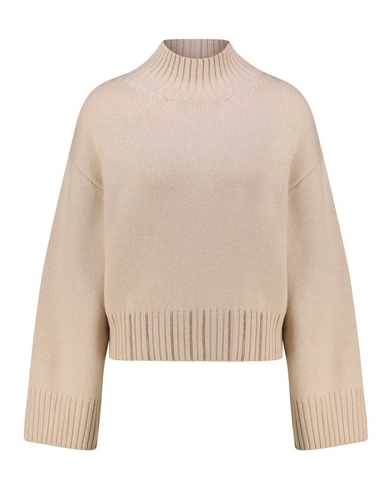 Fabiana Filippi Damen Strickpullover aus Wolle Cropped Fit Offwhite