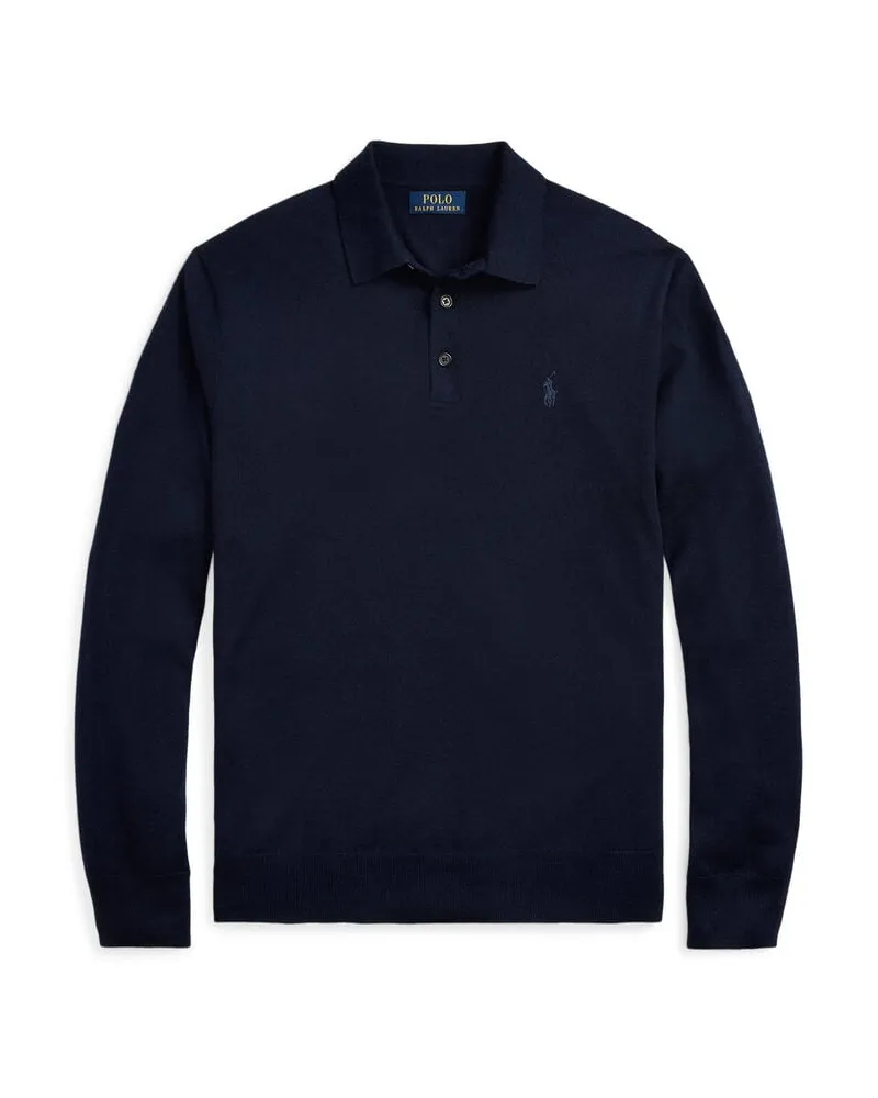 Ralph Lauren Herren Wollpullover mit Polokragen Marine