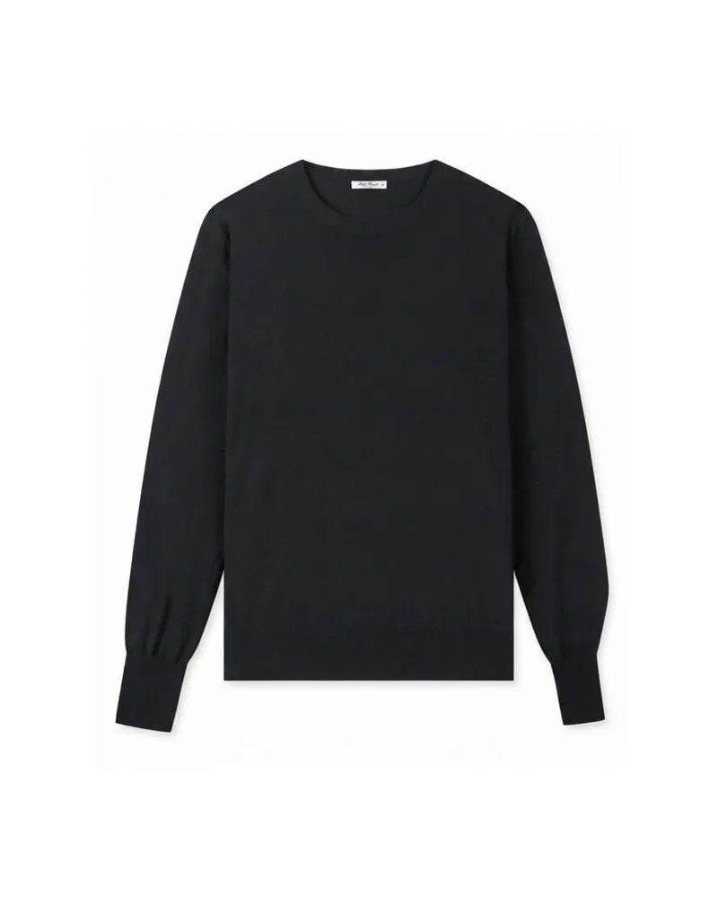 Stefan Brandt Herren Longsleeve aus Merinowolle Schwarz