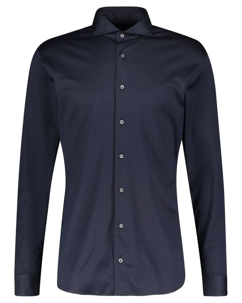 van Laack Herren Hemd Slim Fit Langarm Blau