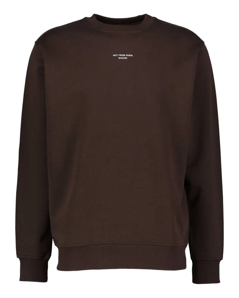Drôle de Monsieur Herren Sweatshirt SLOGAN CLASSIQUE Braun