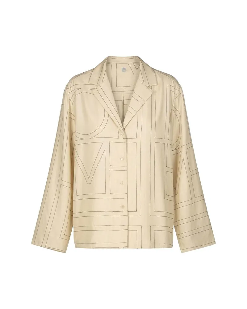 Totême Damen Seidenbluse MONOGRAM Offwhite