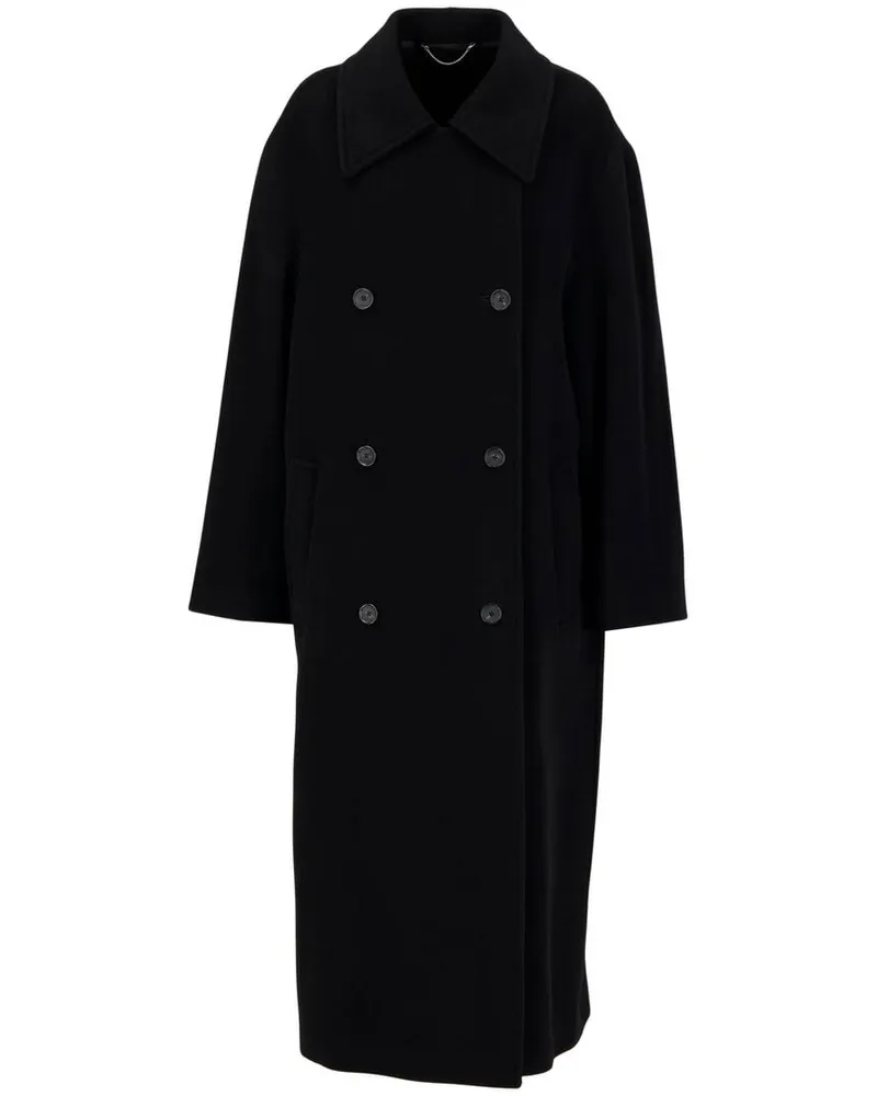 Totême Damen Mantel mit Wolle SHIELD Schwarz