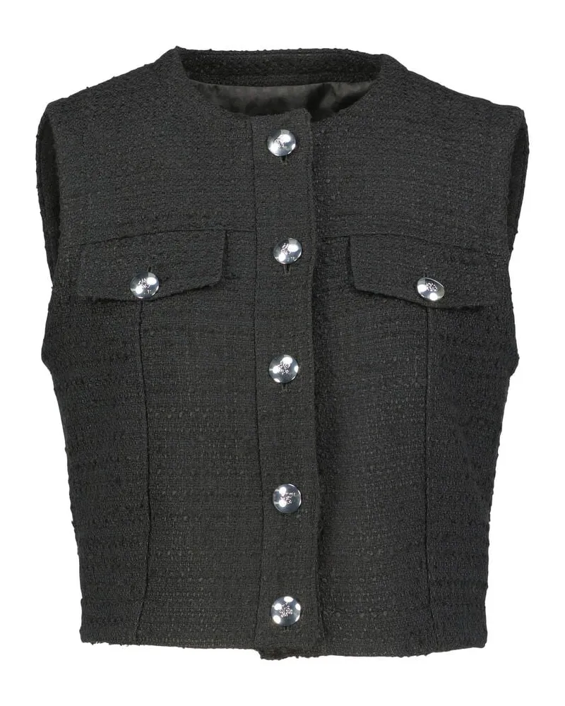 HUGO BOSS Damen Weste aus Boucle ANOUKARI-1 Regular Fit Schwarz