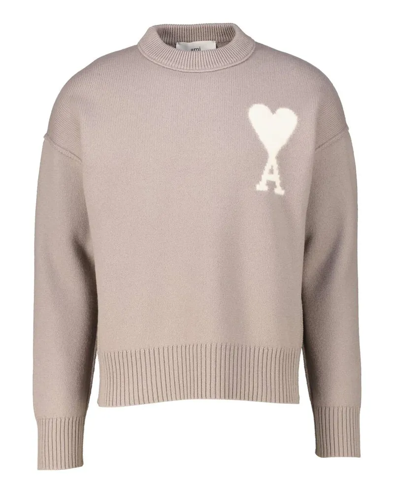 AMI Paris Herren Strickpullover aus Wolle Braun