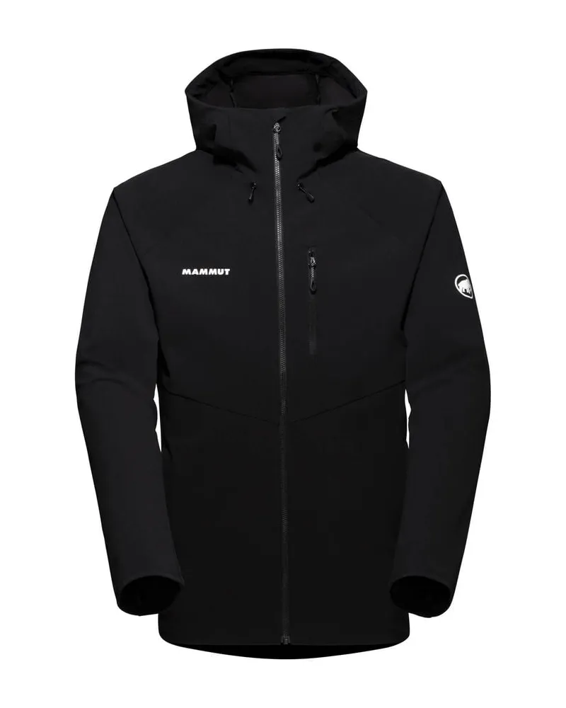 Mammut Herren Softshelljacke ULTIMATE COMFORT SO HOODED JACKET Regular Fit aus recyceltem Polyamid Schwarz
