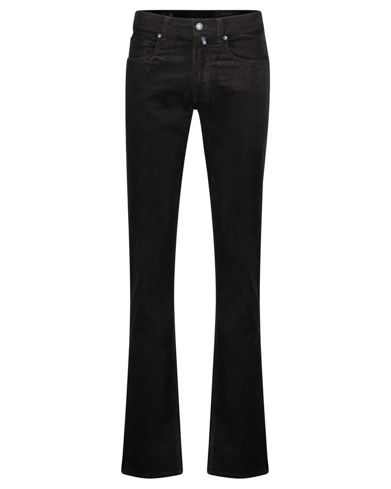 Pierre Cardin Herren Cordhose PC-LYON Tapered Fit Schwarz