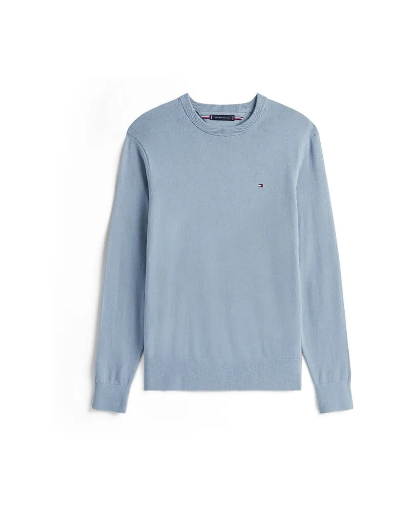 Tommy Hilfiger Herren Strickpullover Rundhals Baumwolle/Kaschmir Regular Fit Marine