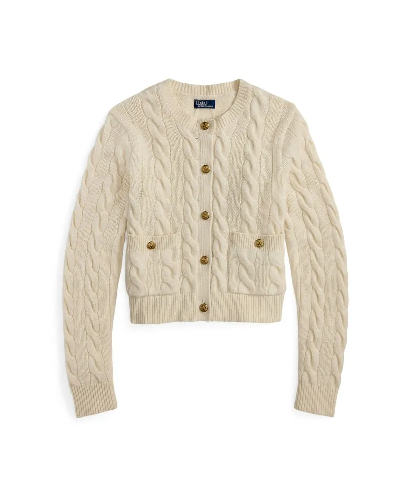 Ralph Lauren Damen Strickjacke aus Wolle und Kaschmir Camel