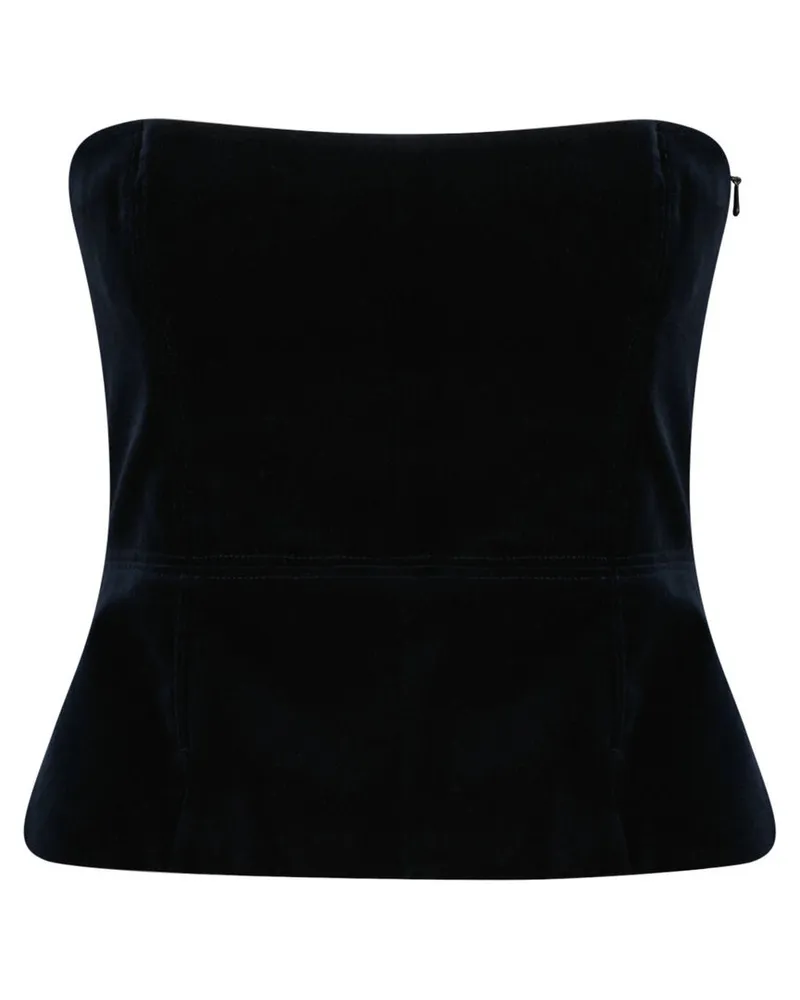 Tom Ford Damen Bustier-Top aus Samt COTTON VELVET STRAPLESS CORSET Marine