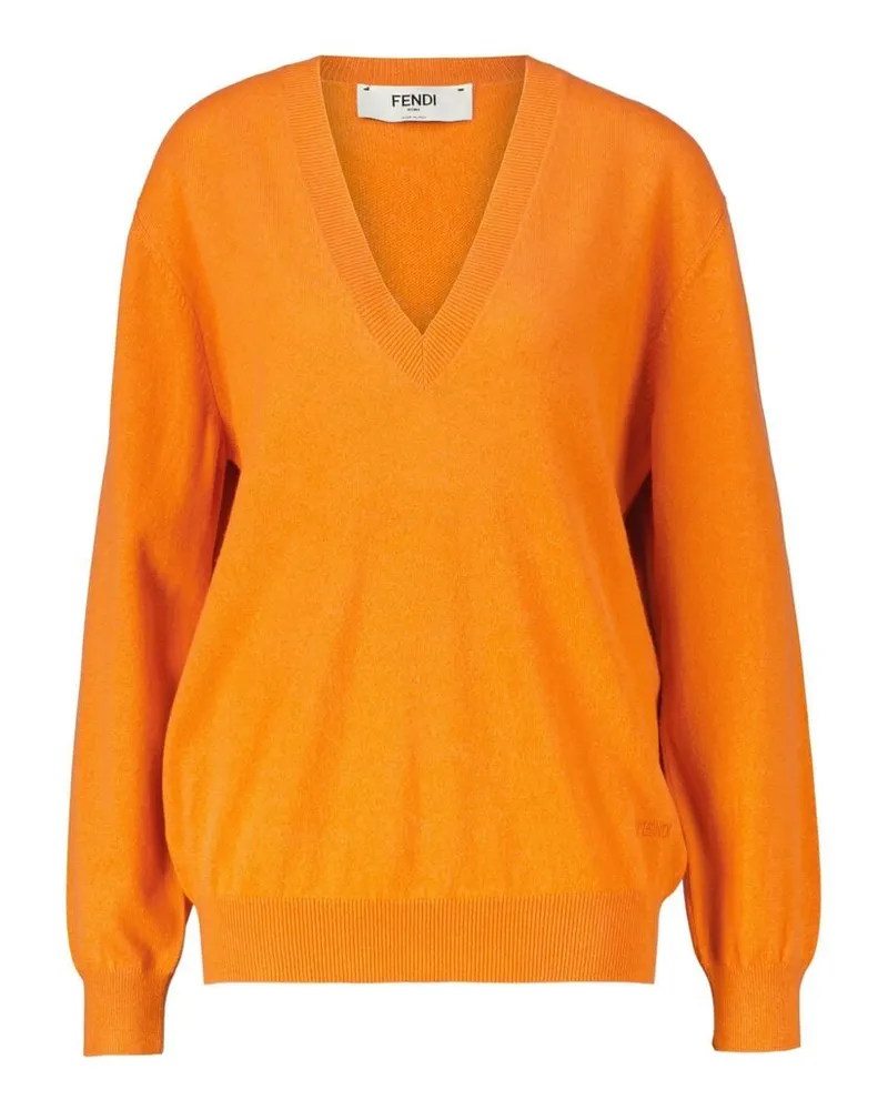 Fendi Damen Pullover aus Kaschmirmix Orange