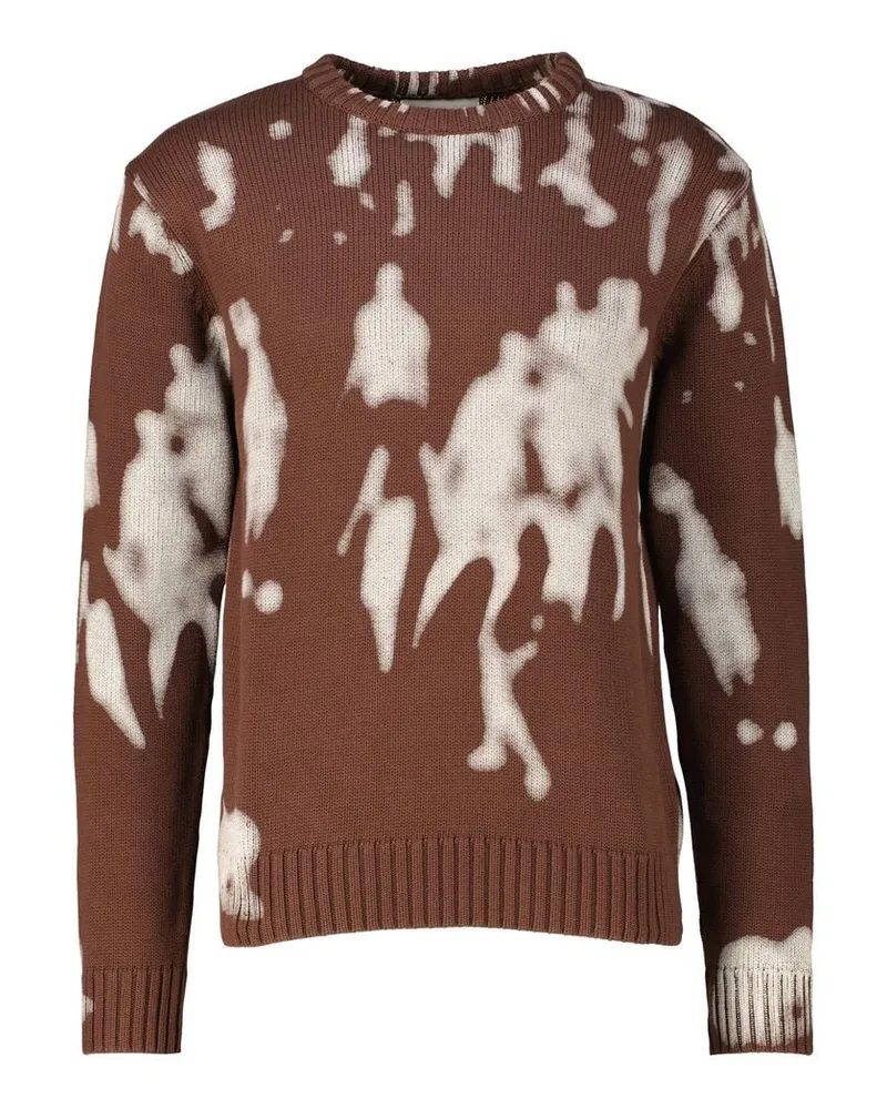 Arte Antwerp Herren Strickpullover mit Grafik-Print Braun