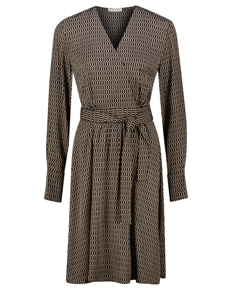 Marc O'Polo Damen Wickelkleid aus Viskose Mehrfarbig
