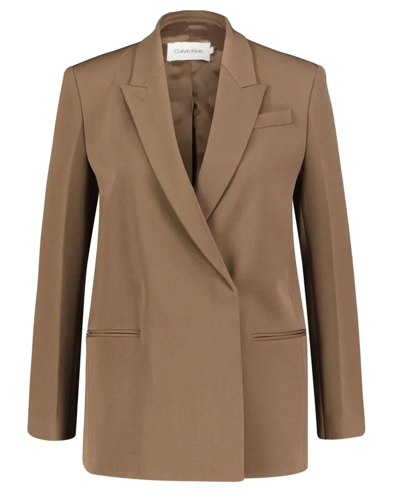Calvin Klein Damen Blazer mit Wolle Nougat