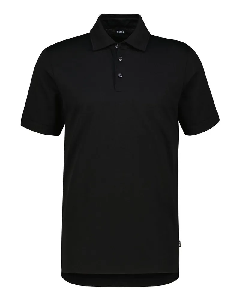 HUGO BOSS Herren Poloshirt aus Lyocell und Baumwolle H-PRESS Schwarz