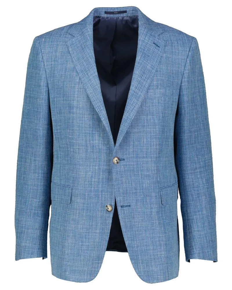 Dressler Herren Sakko aus Schurwolle-Leinenmix Comfort Fit Blau