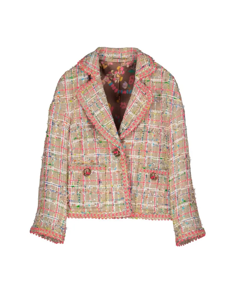 Maison Common Damen Blazer aus Baumwoll-Mix Koralle