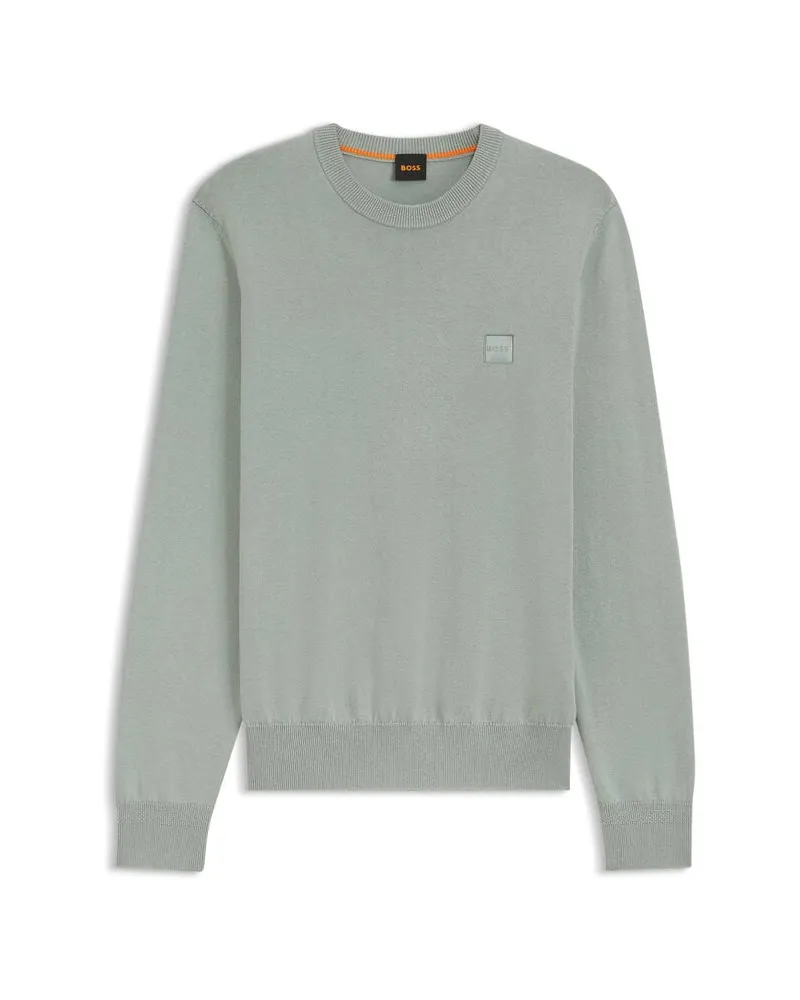 HUGO BOSS Herren Strickpullover aus Baumwolle und Kaschmir KANOVANO_S Grün