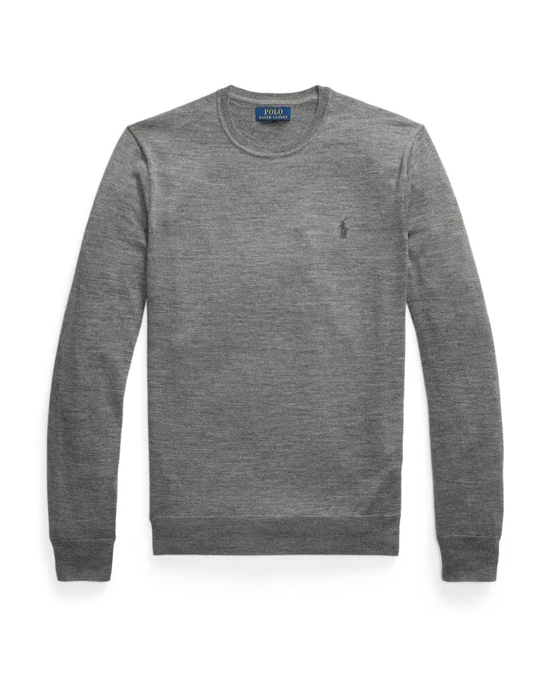 Ralph Lauren Herren Strickpullover aus Wolle Slim Fit Grau