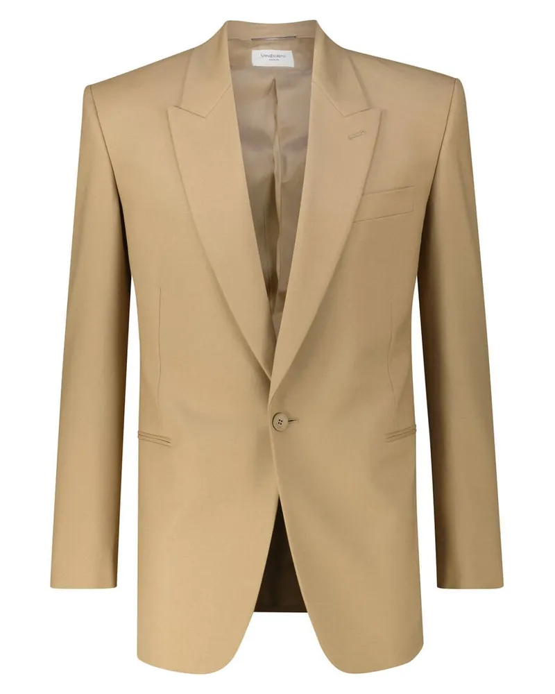 Saint Laurent Herren Sakko aus Wolle Sand