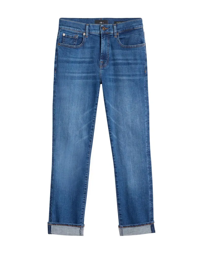 7 for all mankind Damen Jeans Relaxed Skinny Fit Darkblue