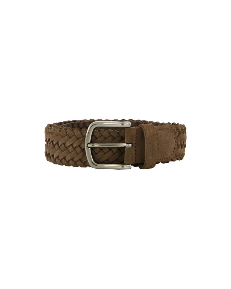 HUGO BOSS Herren Ledergürtel SASH Braun
