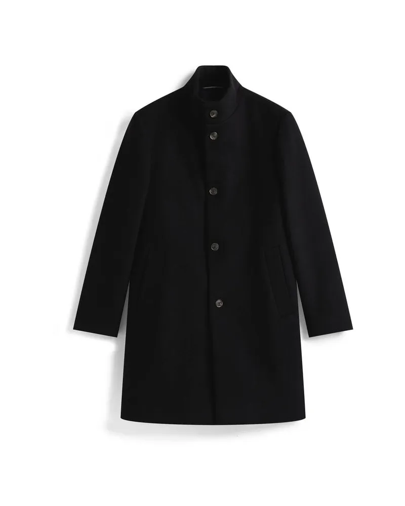 Tommy Hilfiger Herren Kurzmantel aus Wollmischung Schwarz