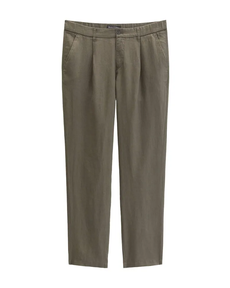 Marc O'Polo Herren Leinenhose OSBY JOGGER PLEATS Braun
