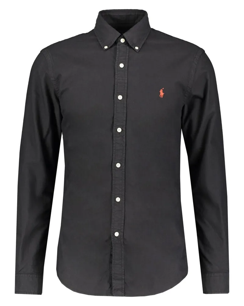 Ralph Lauren Herren Hemd Slim Fit Langarm Schwarz
