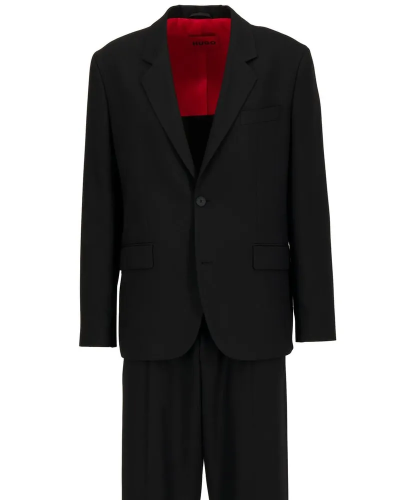 HUGO BOSS Herren Anzug KARLO-FLIPS Modern Fit Schwarz
