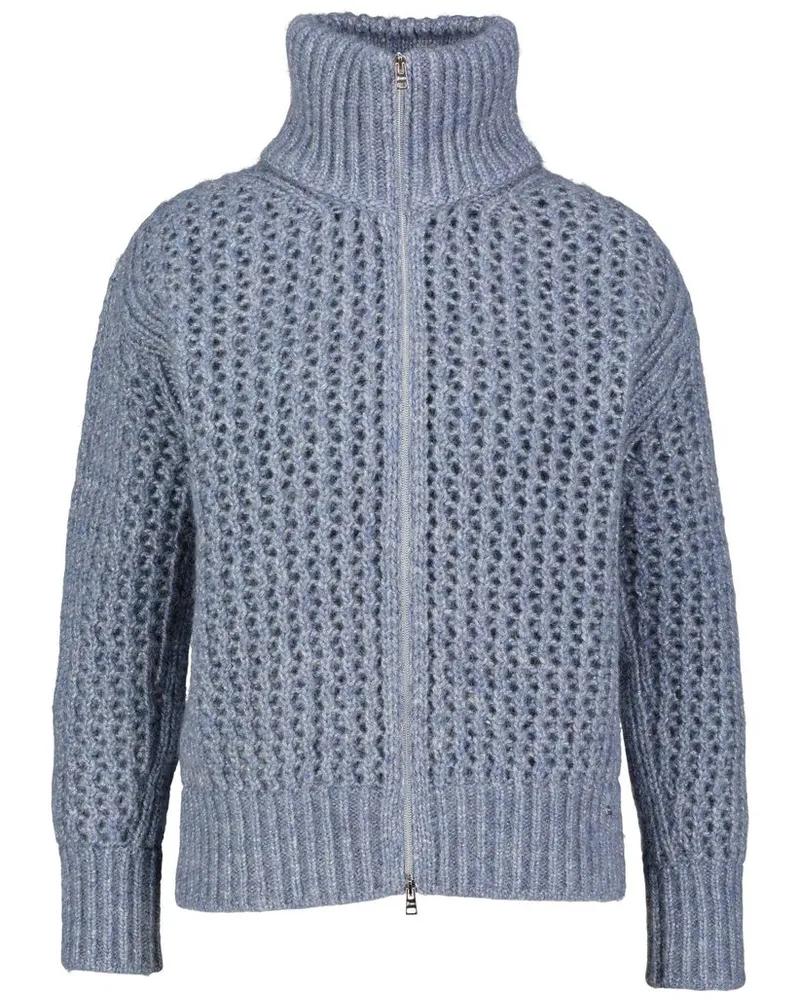 Herno Damen Strickjacke mit Alpakawolle Blau