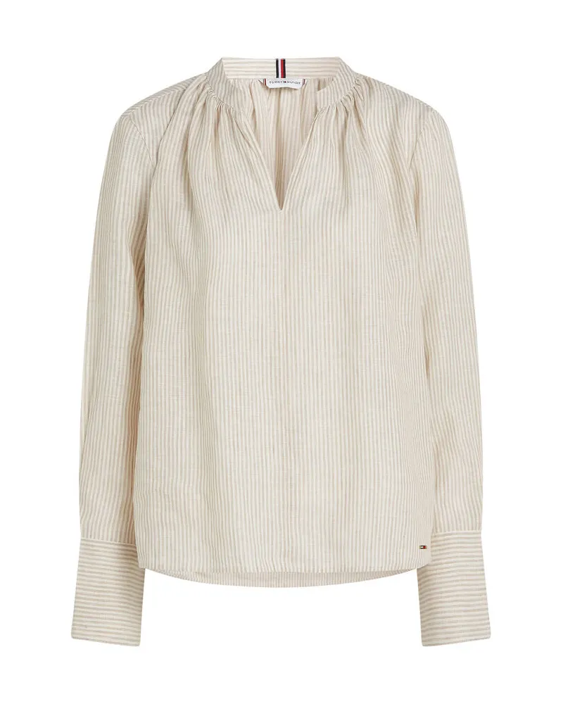 Tommy Hilfiger Damen Leinenbluse Relaxed Fit Sand