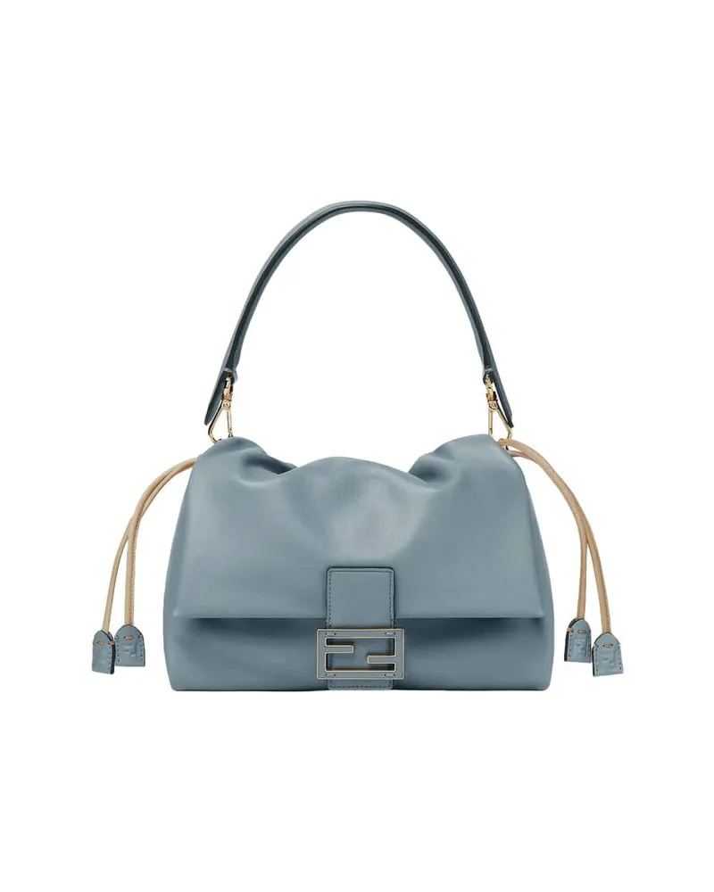 Fendi Damen Schultertasche MAMMA BAGUETTE Medium Aqua