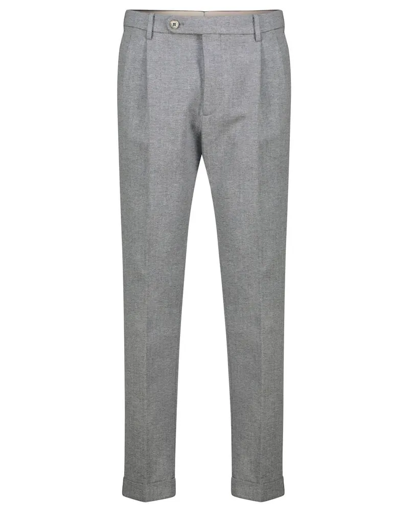 GTA Herren Bundfaltenhose LUCA GIPSY Carrot Fit Grau