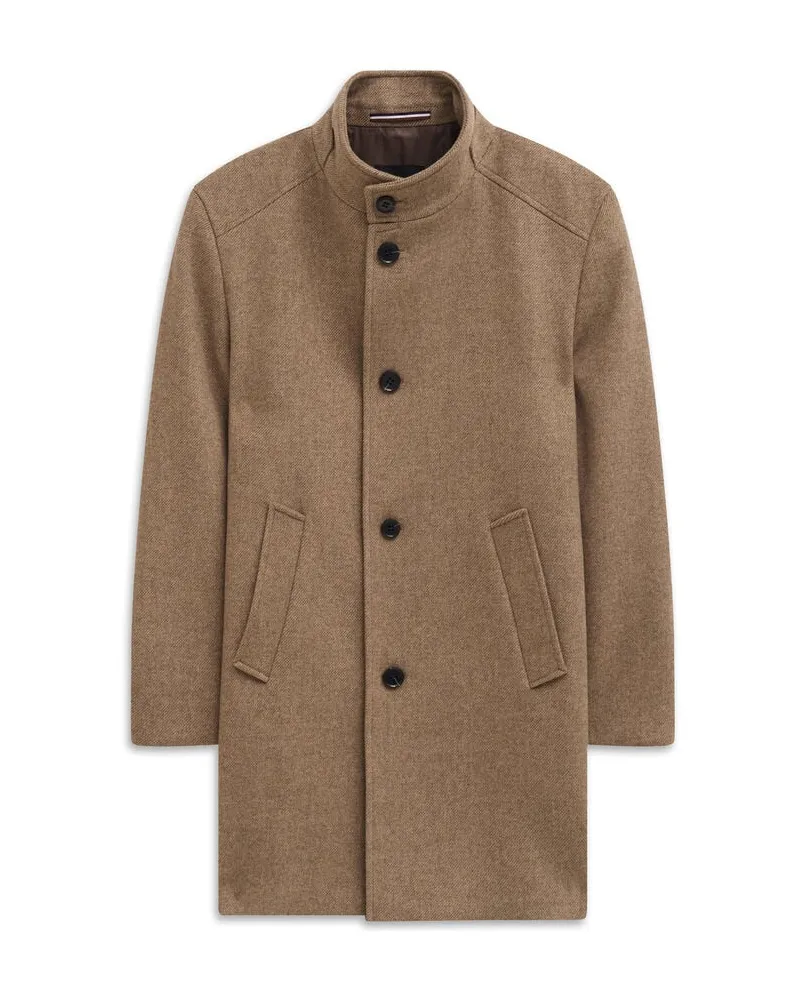 Bugatti Herren Mantel Regular Fit mit Wolle Beige