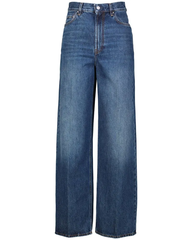 Totême Damen Jeans aus Bio-Baumwolle Wide Leg Darkblue
