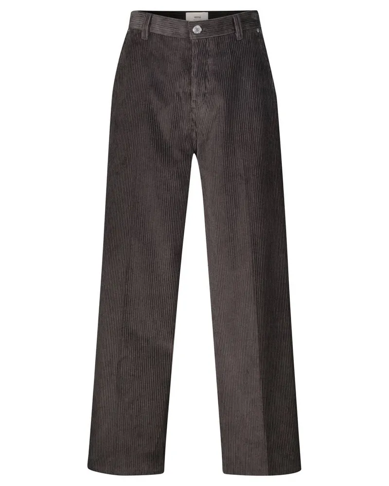 AMI Paris Herren Cordhose Large Fit Anthrazit