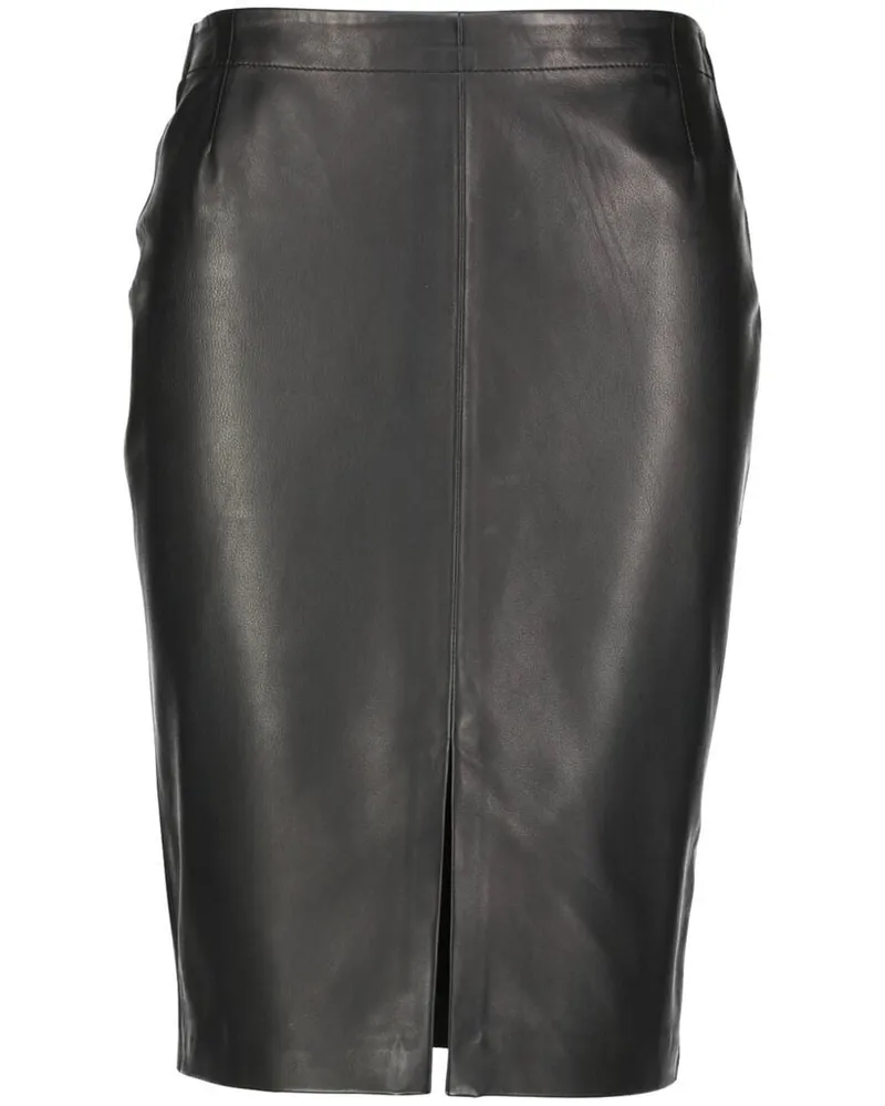 Marc O'Polo Damen Lederrock Schwarz