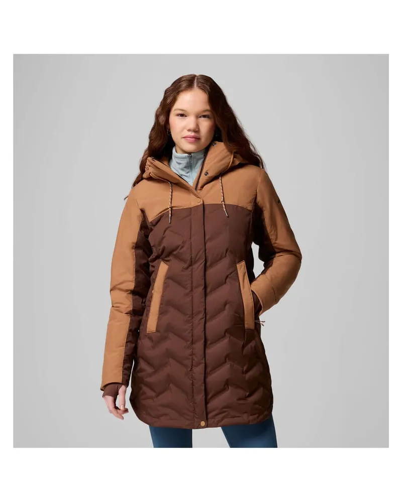Columbia Sportswear Company Damen Daunenjacke mit Kapuze MOUNTIAN CROO III MID DOWN JACKET Dunkelbraun