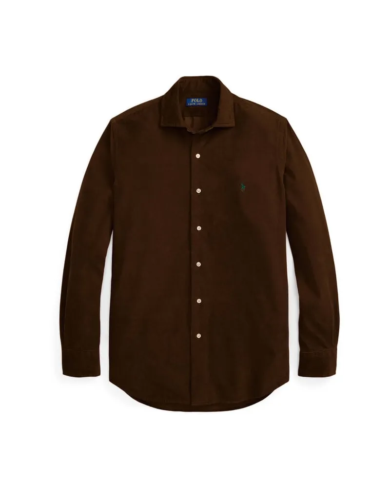 Ralph Lauren Herren Freizeithemd aus Cordsamt Custom-Fit Taupe