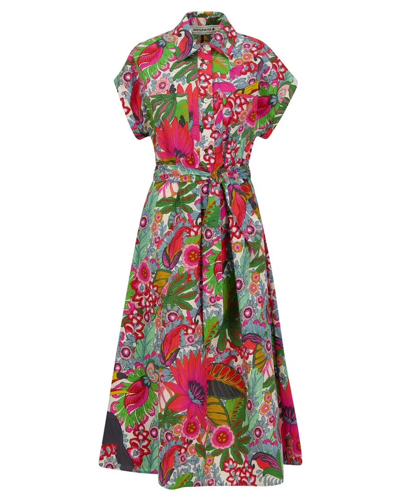 SHIRTAPORTER Damen Kleid aus Baumwolle Grün