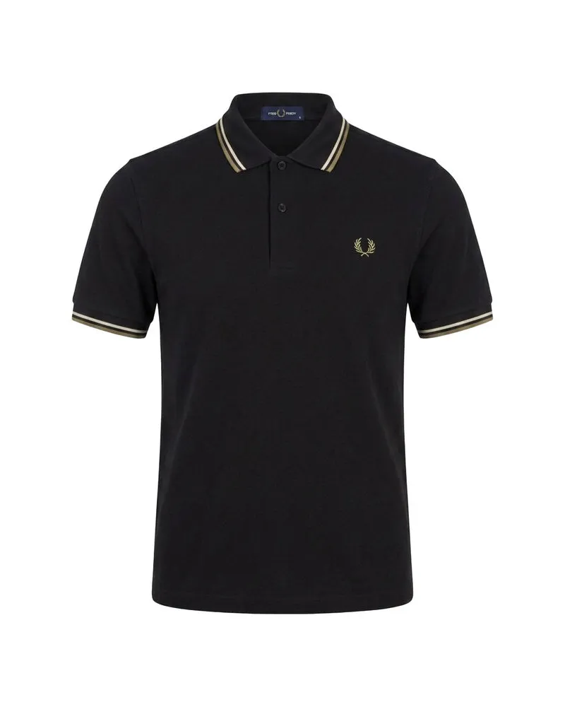 Fred Perry Herren Poloshirt M3600 THE TWIN TIPPED Black
