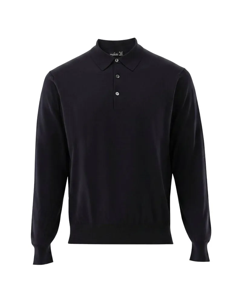 van Laack Herren Strick-Poloshirt Marine