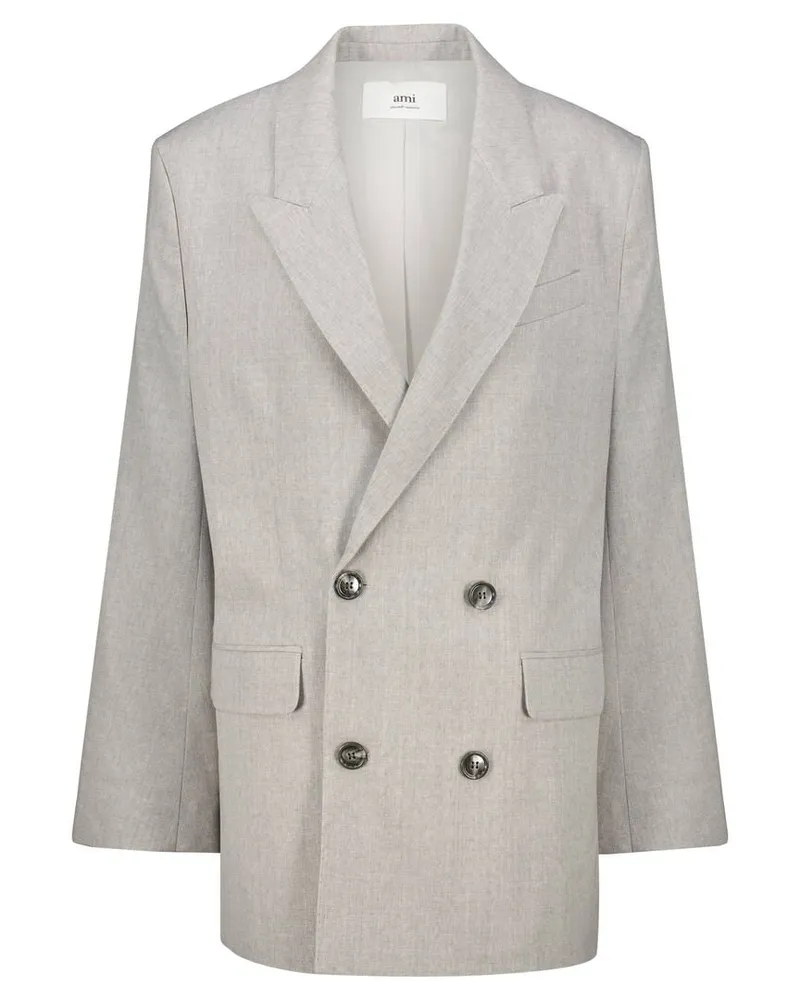AMI Paris Damen Blazer aus Schurwolle Grau