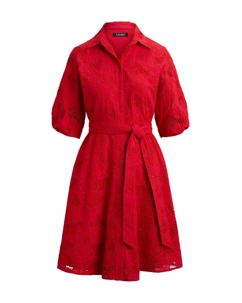 Ralph Lauren Damen Hemdblusenkleid aus Baumwolle Rot