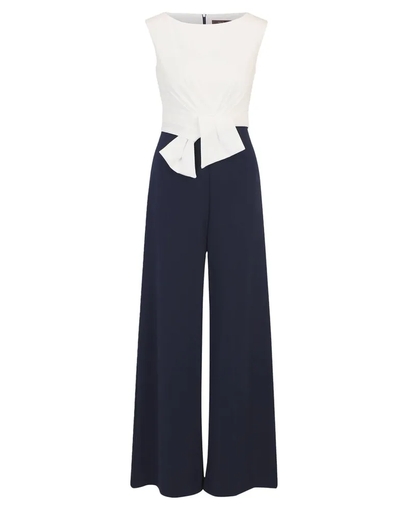 Vera Mont Damen Jumpsuit mit weitem Bein Blau