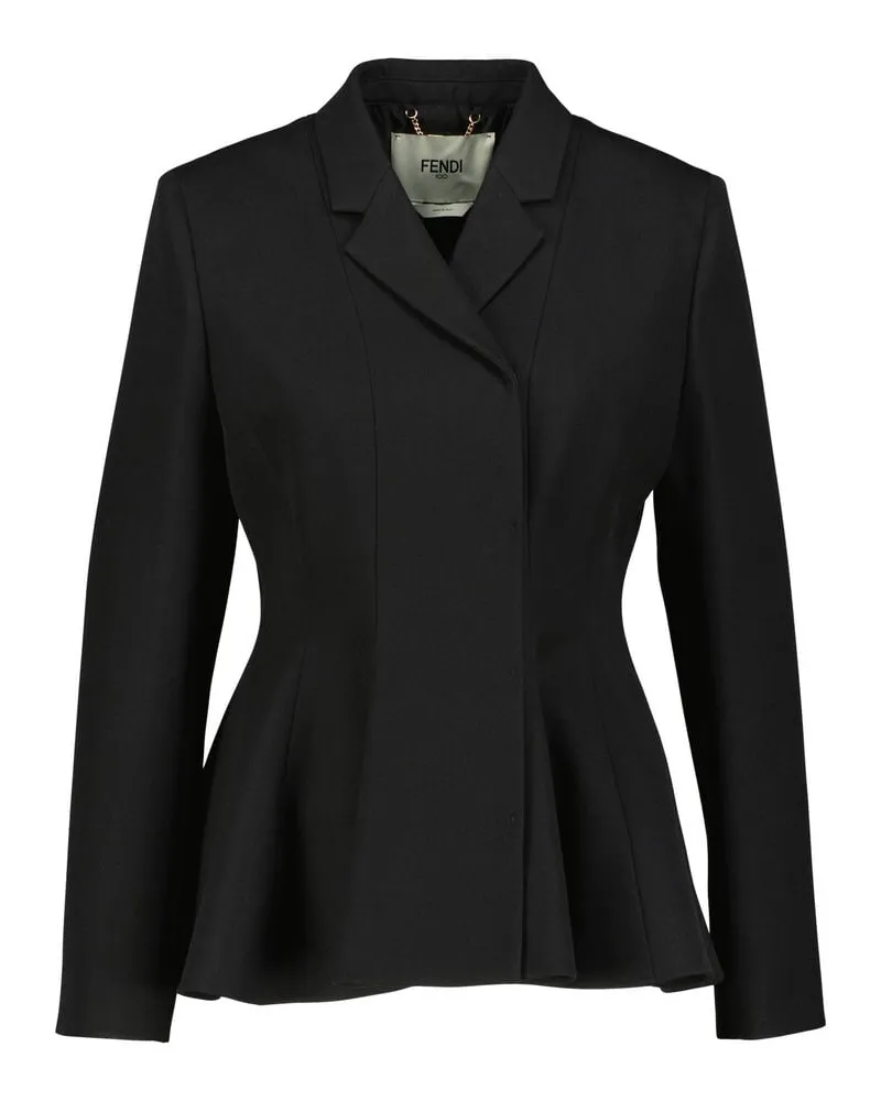 Fendi Damen Blazer aus Wolle Schwarz