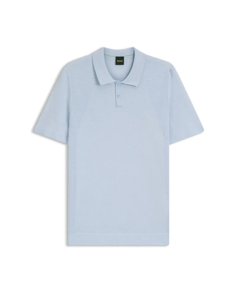 HUGO BOSS Herren Strickpolo KN_MOMENTUM-LITE Bleu