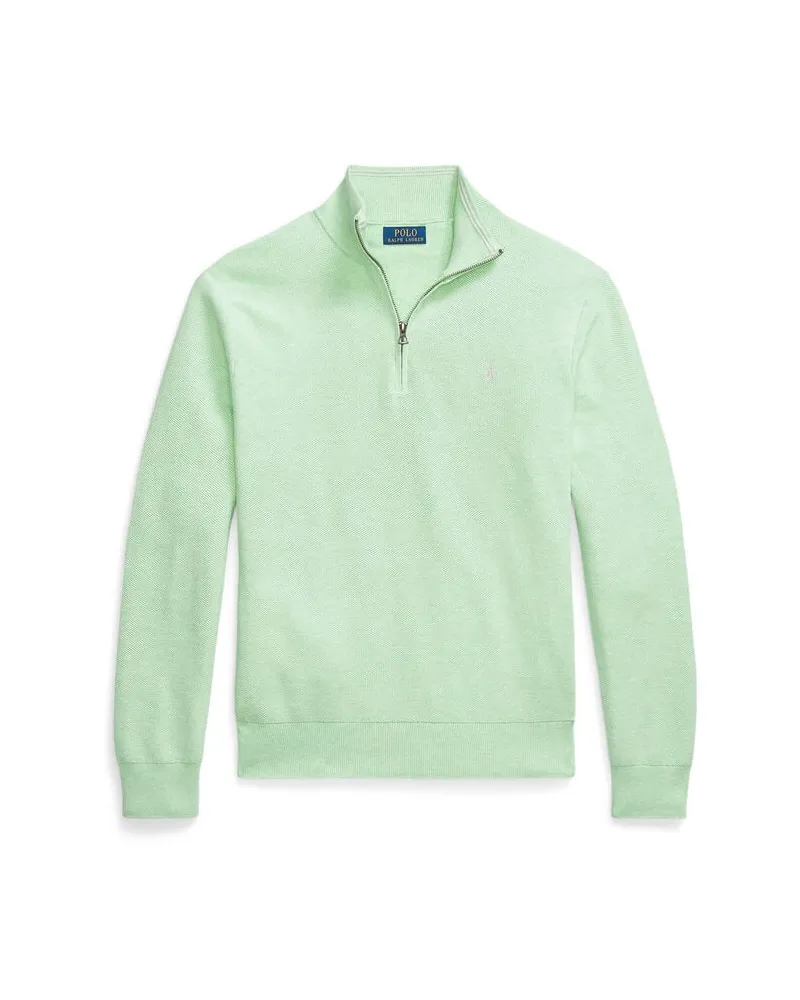 Ralph Lauren Herren Strickpullover aus Baumwolle mit Troyerkragen Mint
